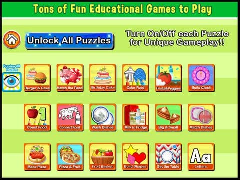 Preschool Educational Zoo Kitchen Games for Toddler | play children mini shape & alphabet learning puzzles for kids