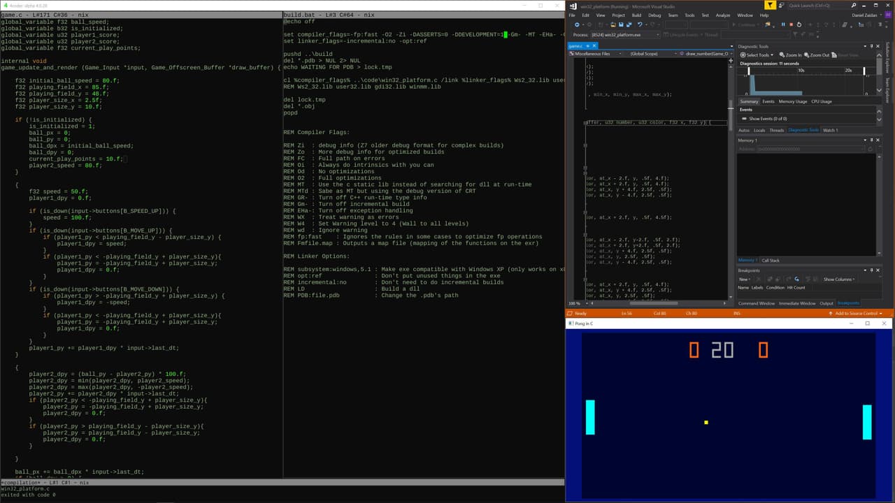 Pong in C (open source)