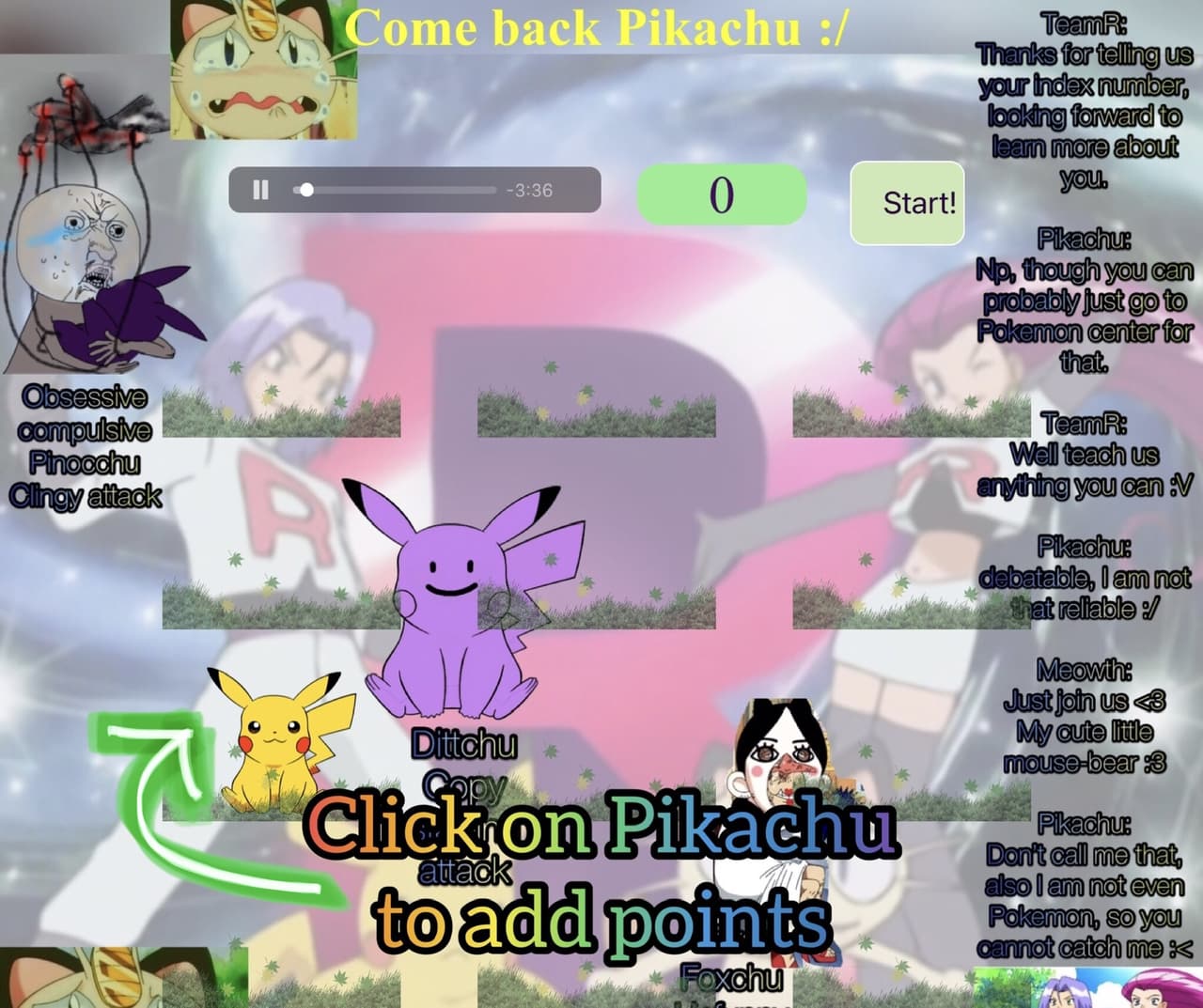 Fake Whac-a-Mole, come back Pikachu