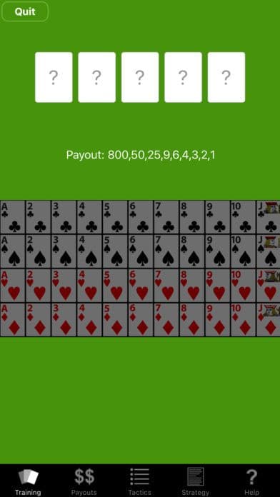 Video Poker Trainer - Jacks or Better