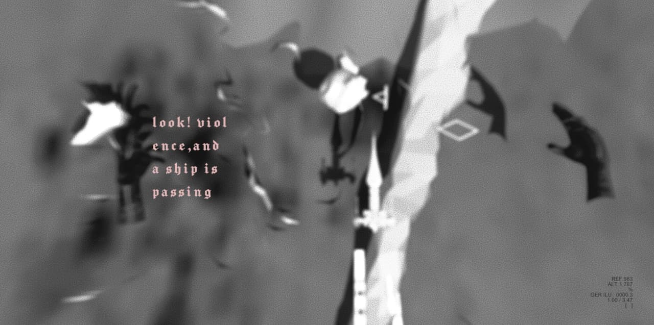 LOOK! VIOLENCE, AND A SHIP IS PASSING