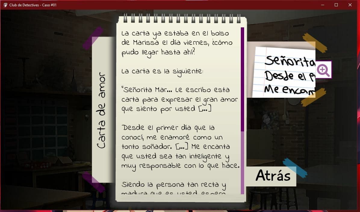 Detectives Club (spanish visual novel) screenshot 4