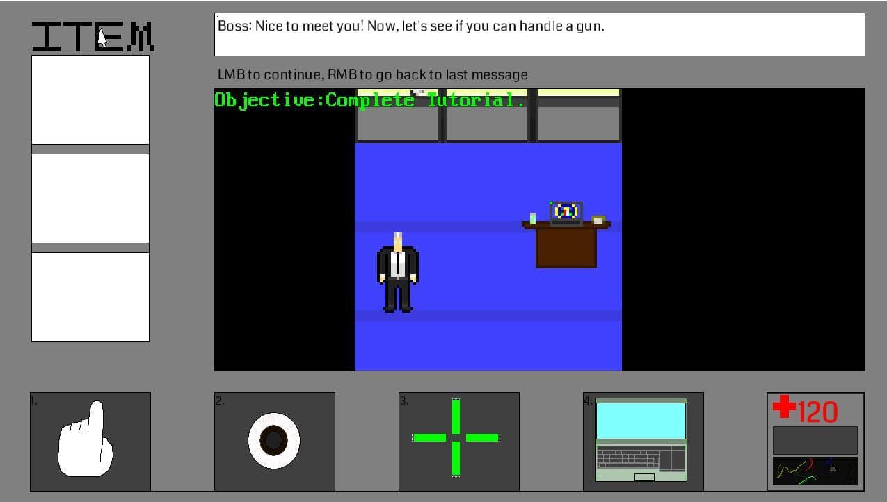 Mute Agent, A Dialogue-Option-Free CRPG screenshot 2