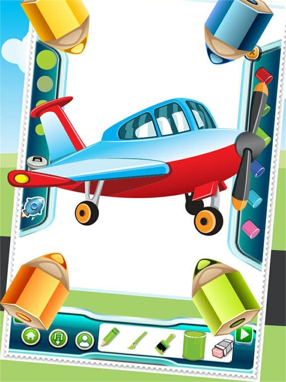 Flying on Plane Coloring Book World Paint and Draw Game for Kids screenshot 5