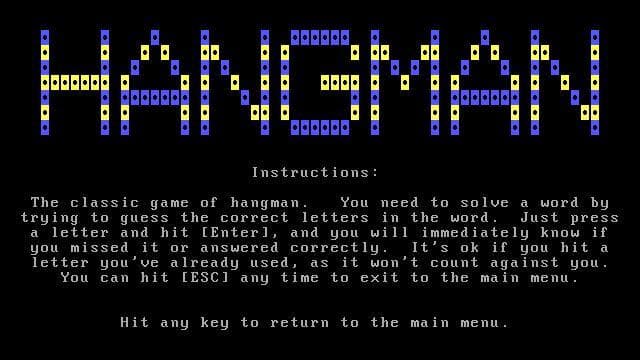Fake Text Mode: Hangman