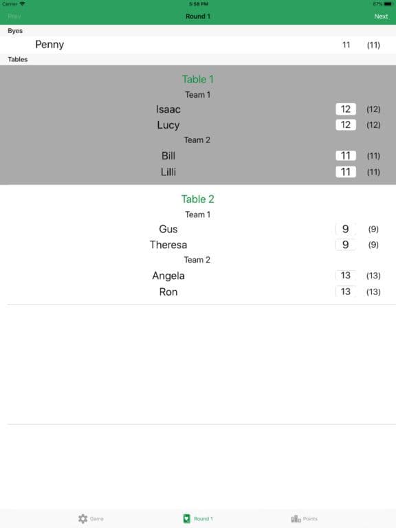 Euchre Tournament ScoreKeeper screenshot 5