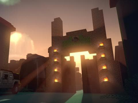 Block Dino World - Rail Shooter Raptor Hunter Mini Game Edition screenshot 2