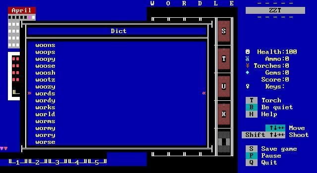 Wordles of ZZT