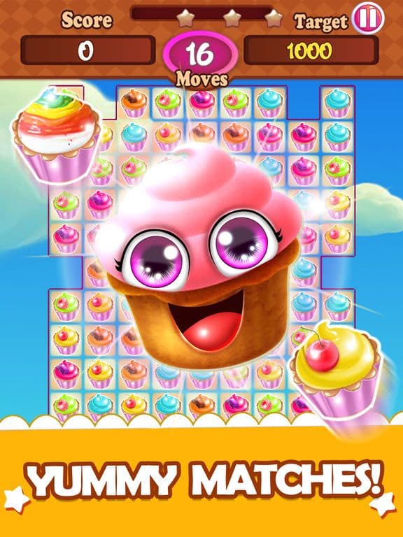 Cup-cake Mania Sweet candy Match 3 Maker Pop Game screenshot 2