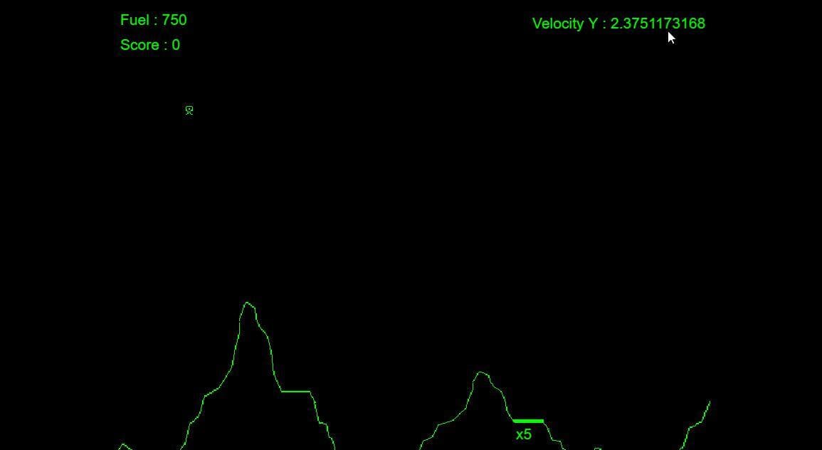 Lunar Lander (itch) (Joker Gaming from Game Gen) screenshot 2