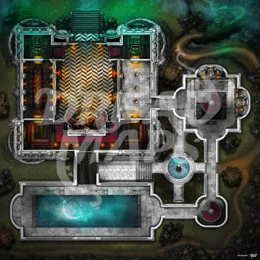 Rosebud Hollow Manor TTRPG Battlemap