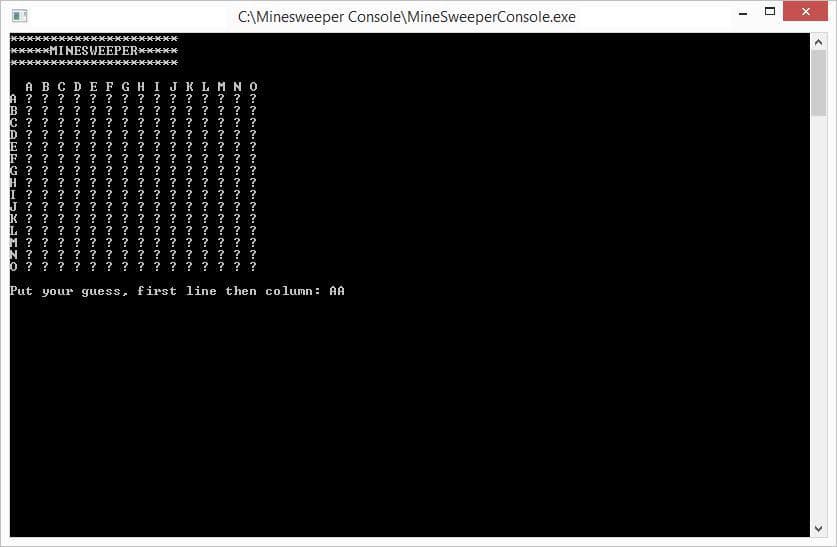 Minesweeper Console screenshot 4