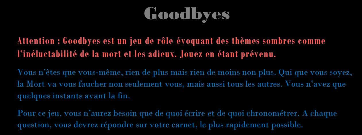 Goodbyes