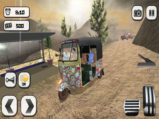 Off road tuk tuk auto rickshaw driving 3D simulator free 2016 - Take tourists to their destinations through hilly tracks