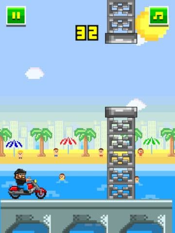 Beach Bikers - Free Retro 8-bit Pixel Motorcycle Games screenshot 4