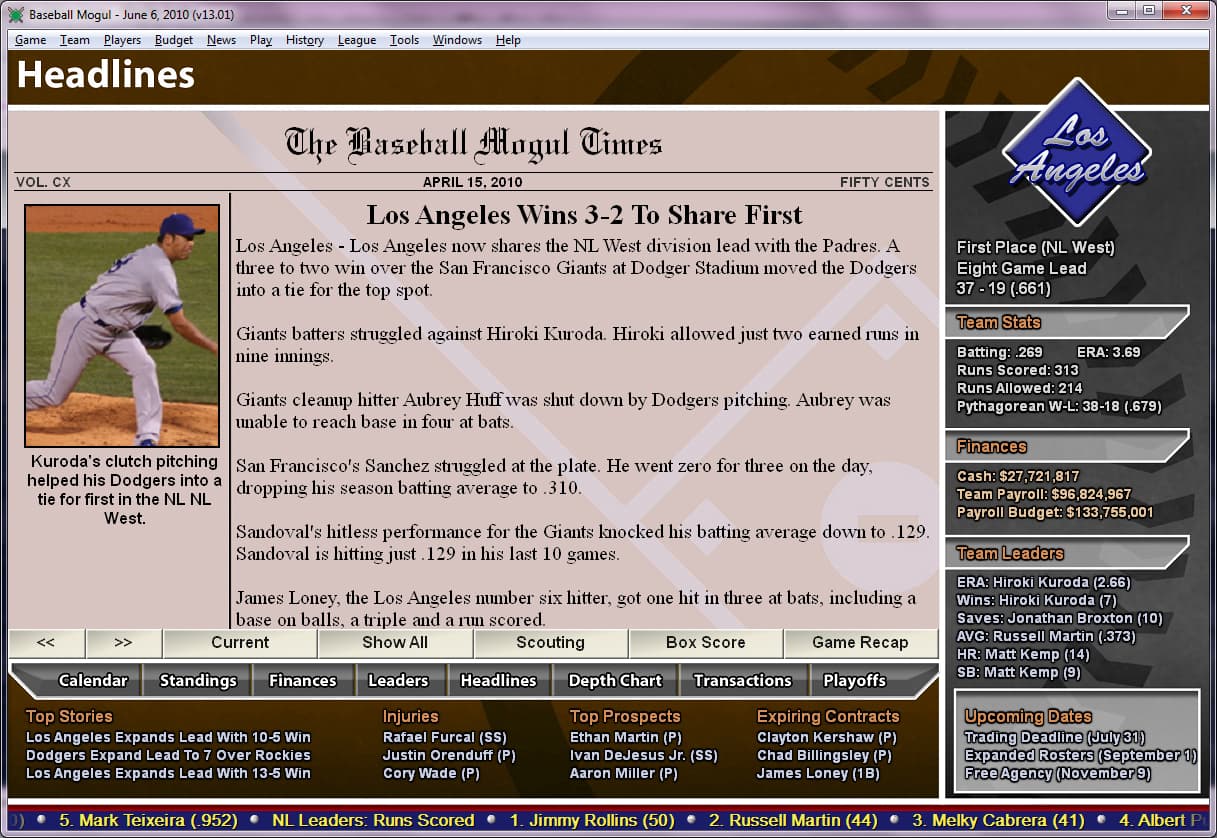 Baseball Mogul 2011 screenshot 3