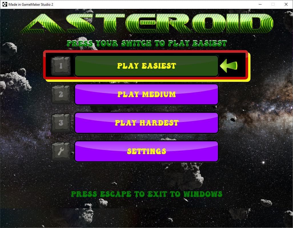 Asteroid - - Accessible Game - Simple Control System screenshot 2