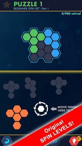 Hexa Block Ultimate - with spin! Logic Puzzle Game screenshot 3