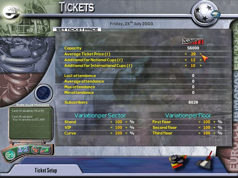 Euro Club Manager 03/04 screenshot 2