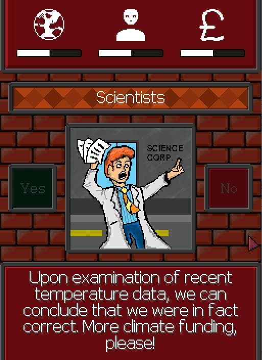 Climate change management simulator