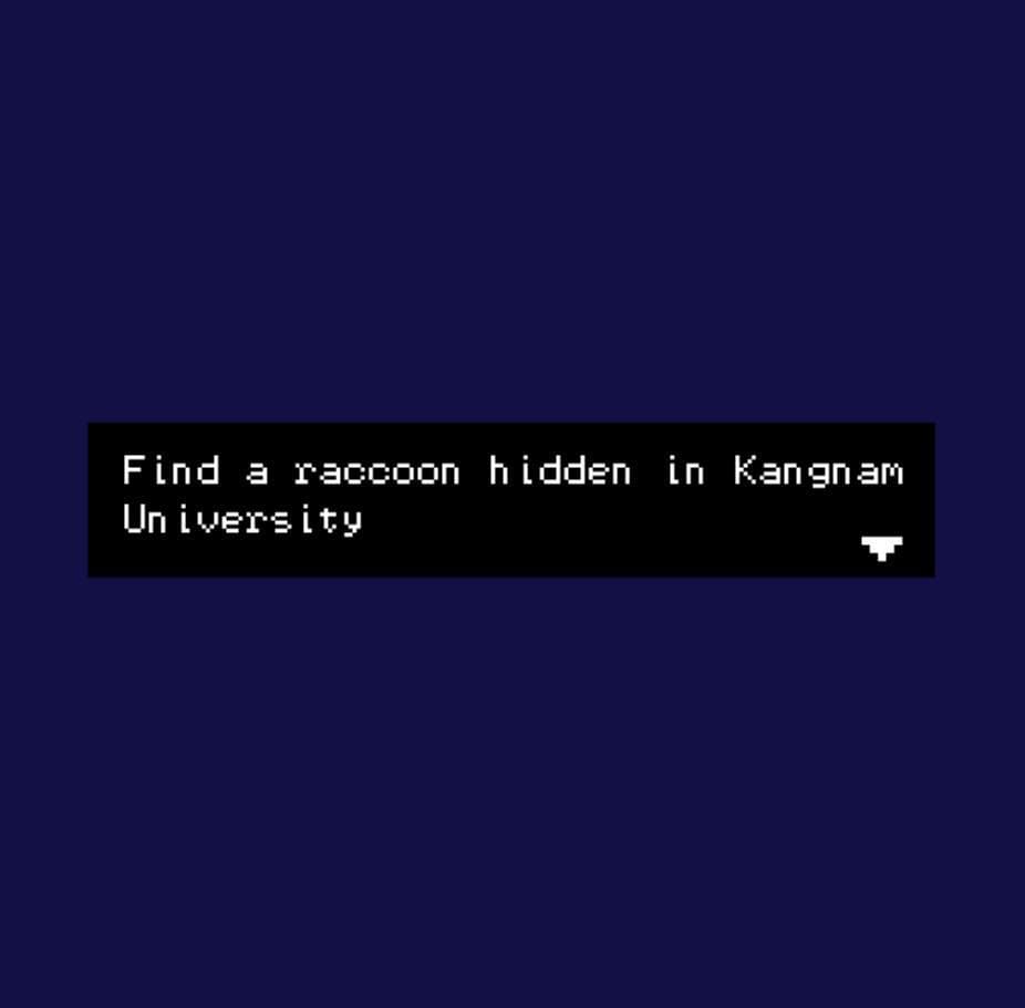 Find a racoon in kangnam university