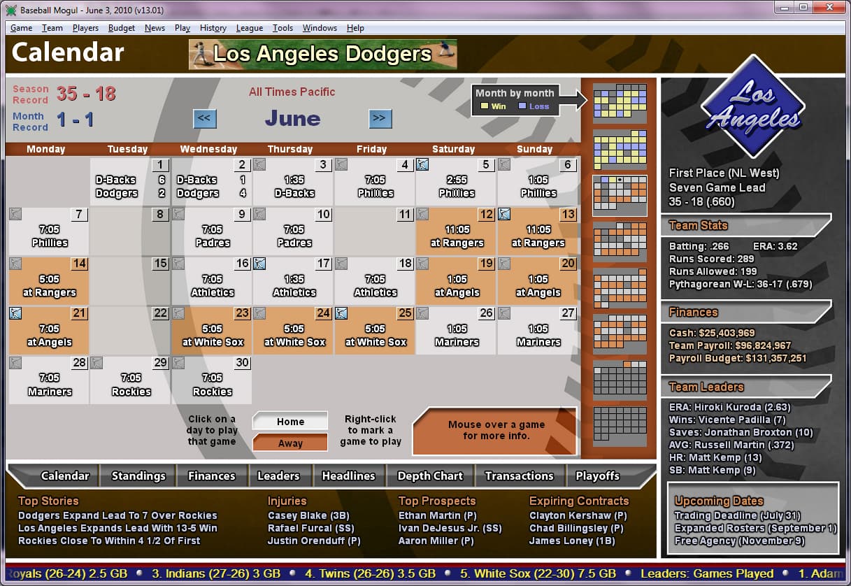 Baseball Mogul 2011 screenshot 2