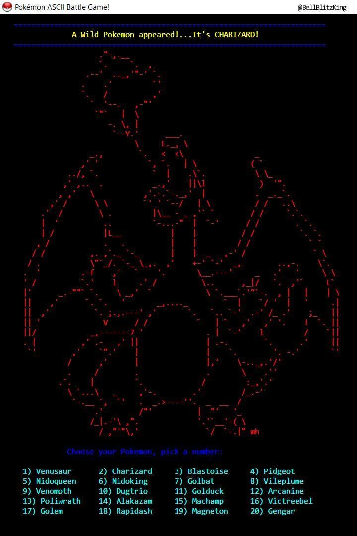 PKMN CMD Battle Game!: ASCII Version screenshot 2