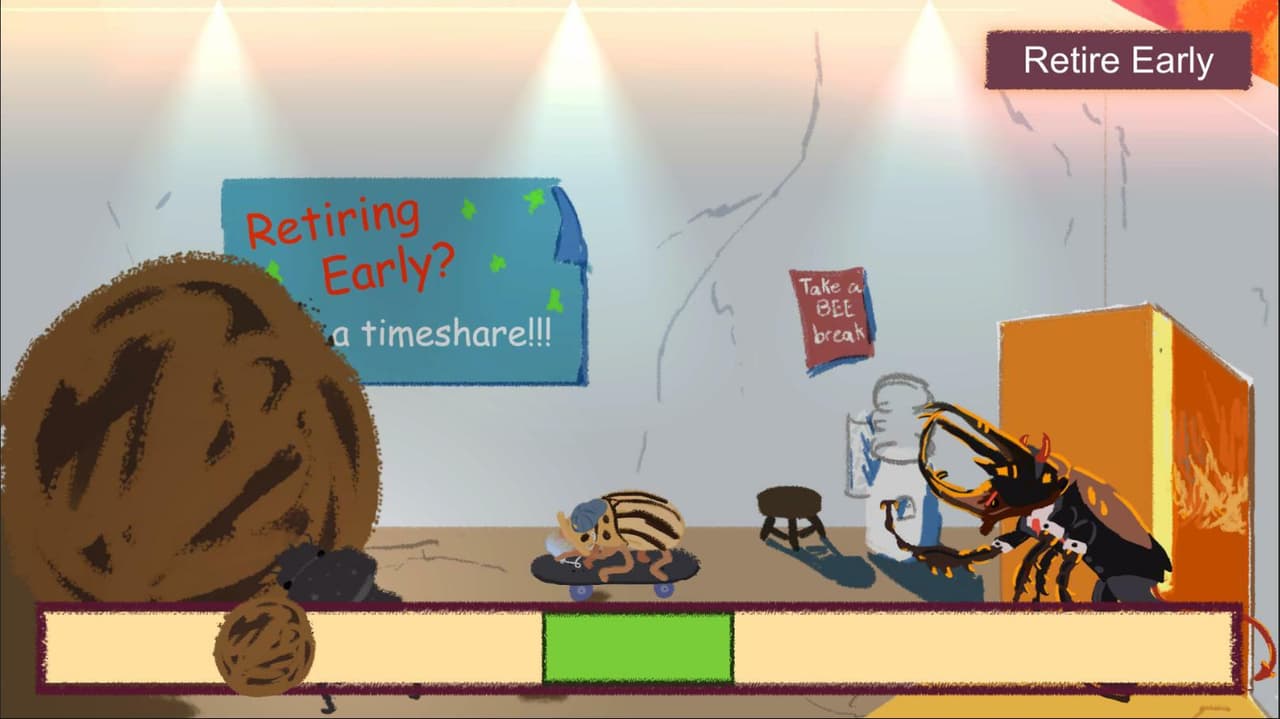 Sisyphus Beetle Takes His Daughter to Work