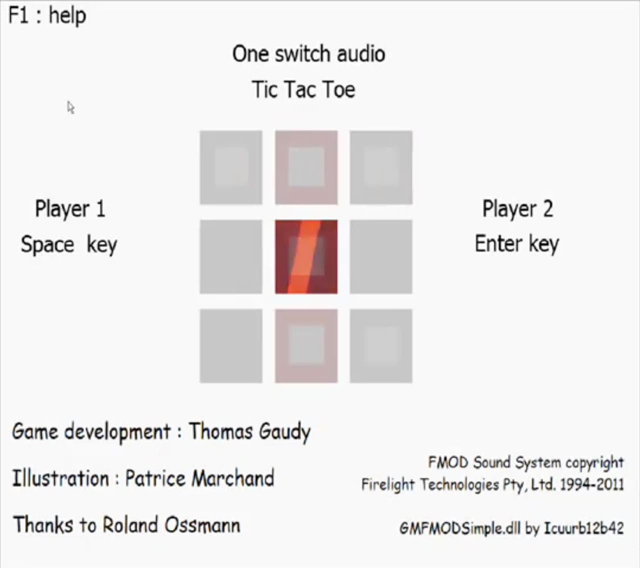 One Switch Audio Tic Tac Toe