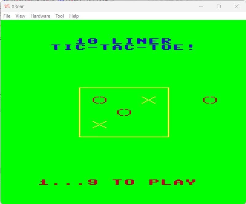 TIC-TAC-TOE (10 LINER) screenshot 5