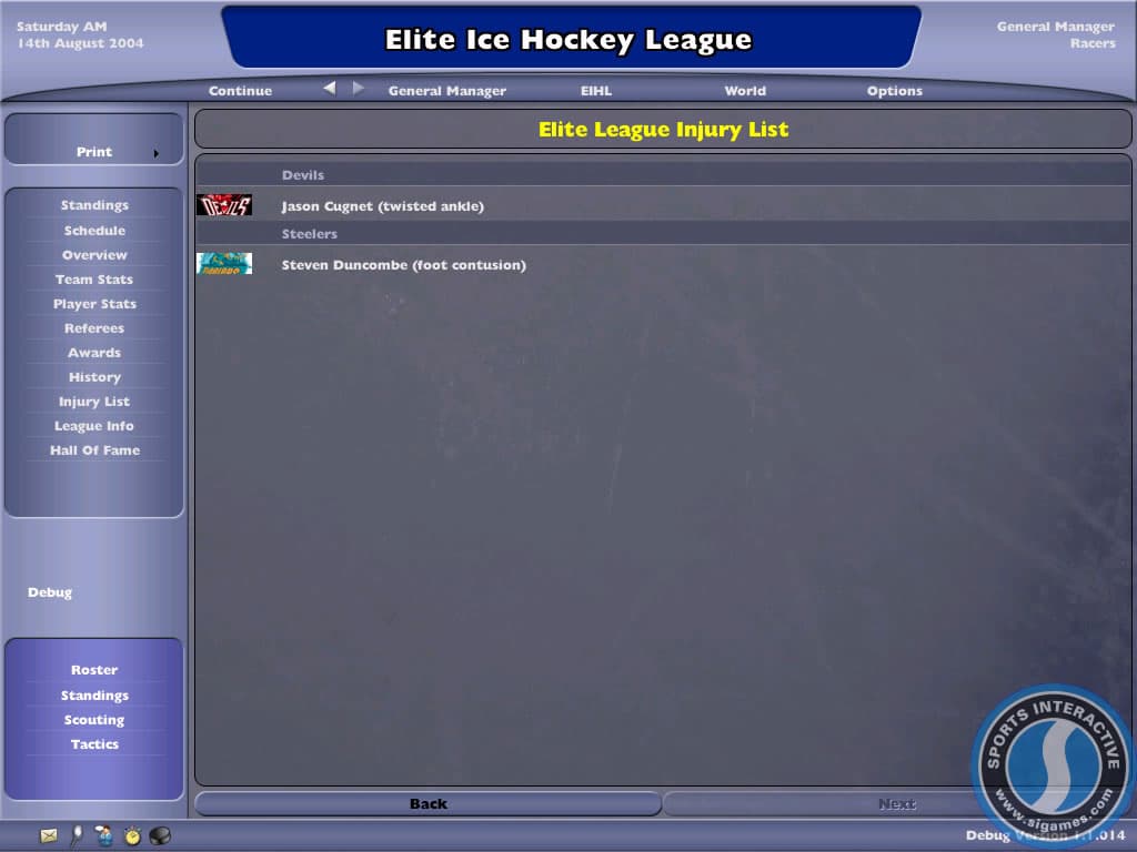 NHL Eastside Hockey Manager 2005 screenshot 3