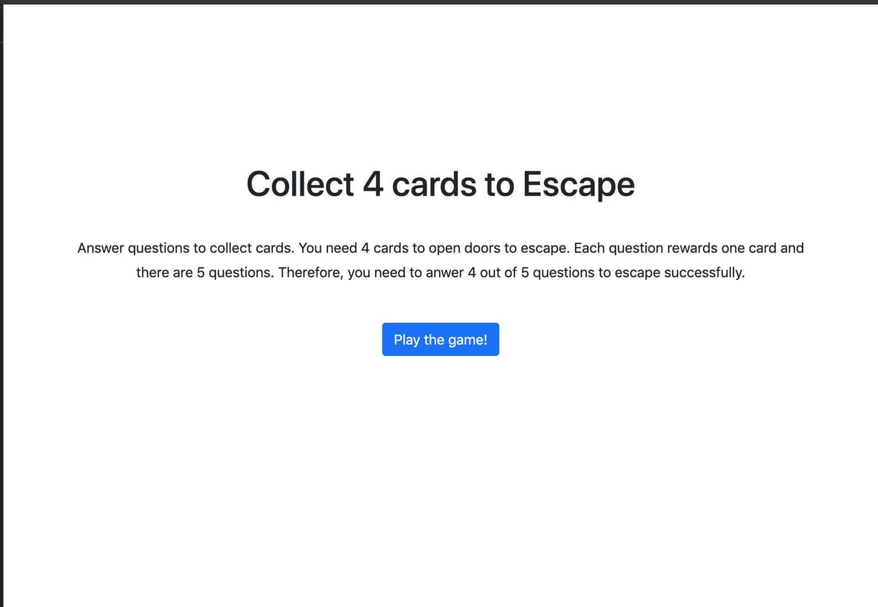 Collect 4 cards to escape screenshot 2