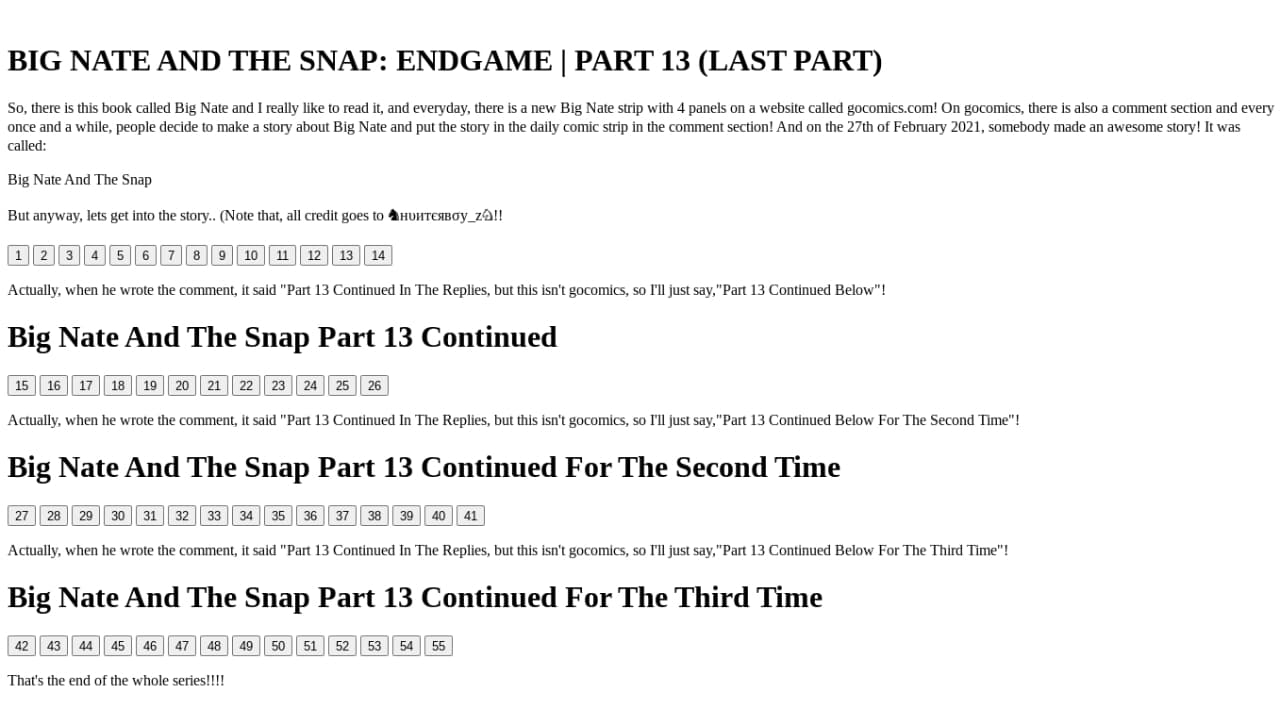 Big Nate And The Snap Part 13 (The End)