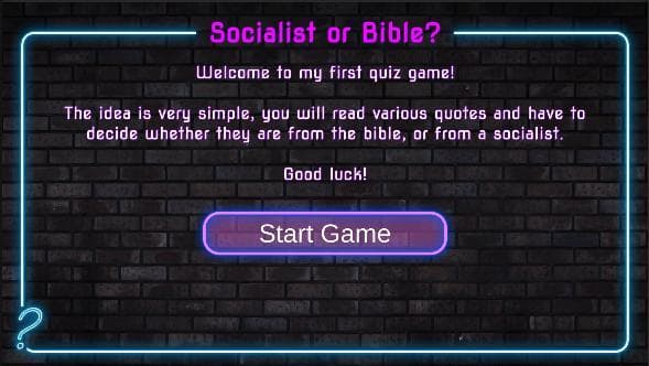 Socialist or Bible Quiz