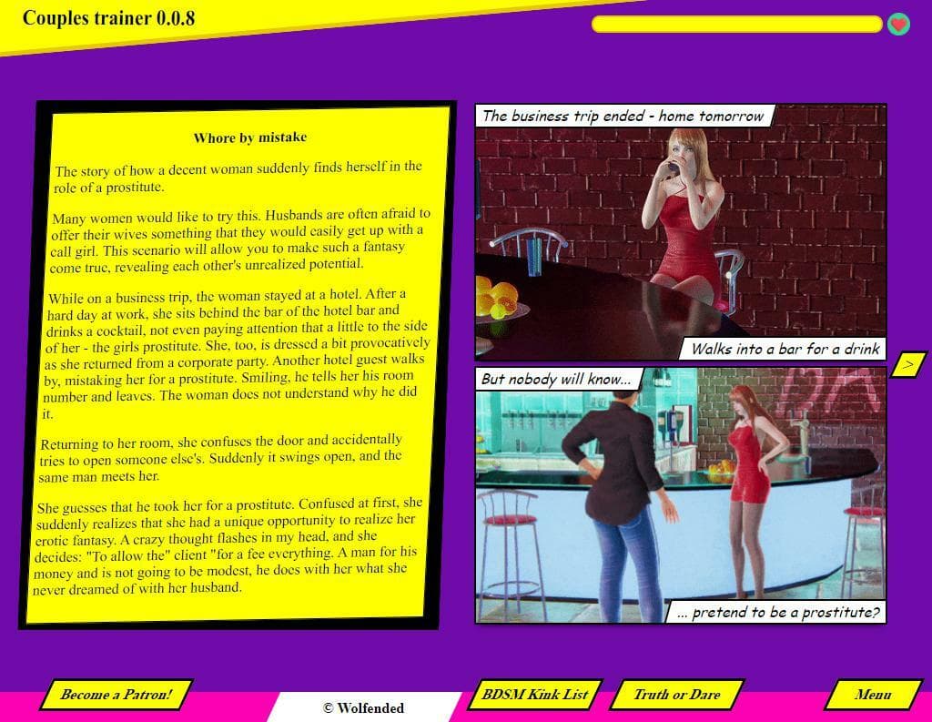 Couples trainer 0.0.8 (add story and kink list) screenshot 4