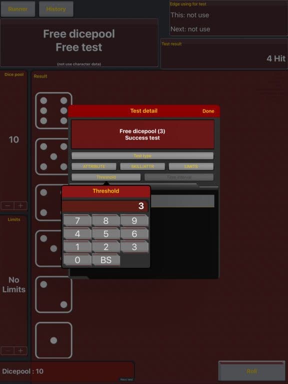 Shadowrun dice tool for 5E screenshot 2