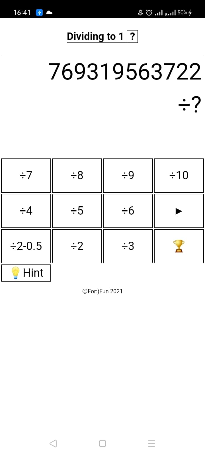 Dividing to 1