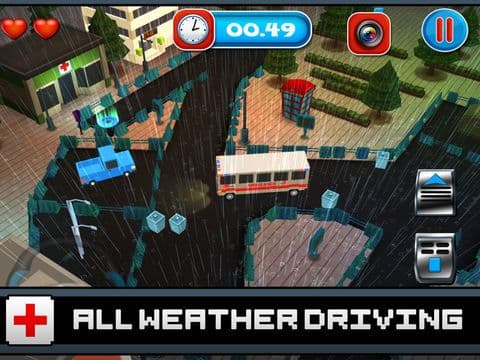 3D Blocky Moto Ambulance King - Emergency Dr Rush Road Parking Mini Game screenshot 5