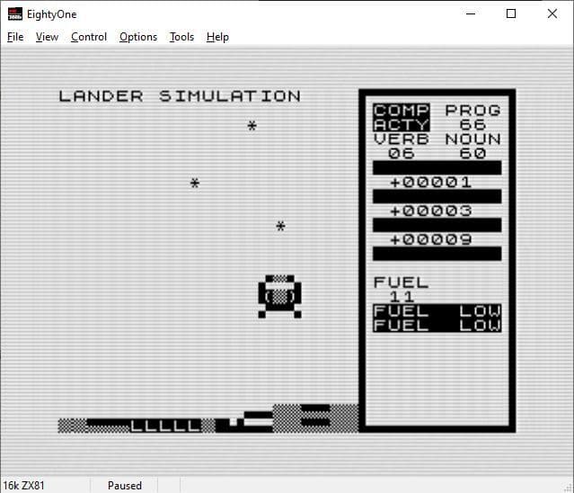 ZX81 Lunar Lander