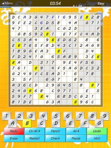 ⊲Sudoku 16x16 screenshot 2