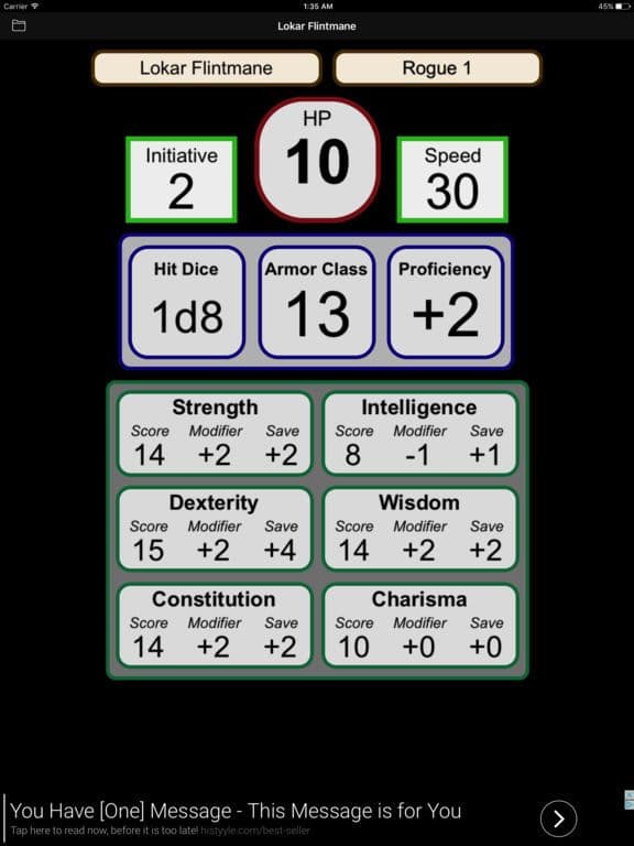 Fifth Edition Character Sheet