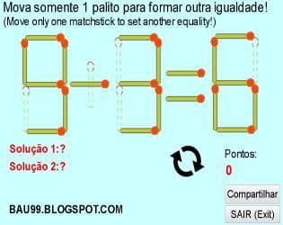 Mova um palito para acertar a expressão [2]