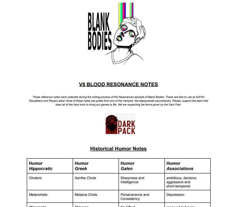 Blood Resonance Reference Sheet screenshot 2