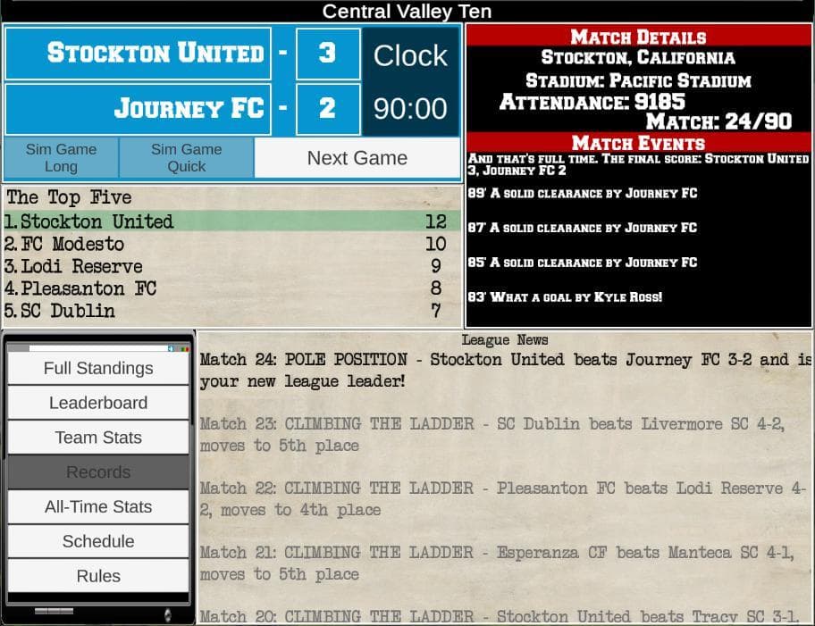 Brians Soccer Simulator screenshot 2