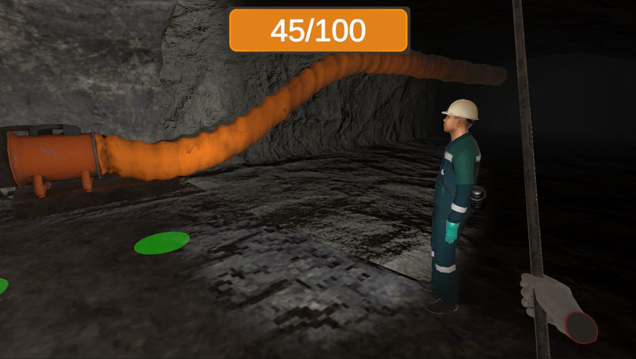 Underground roof fall hazard assessment VR Training screenshot 3