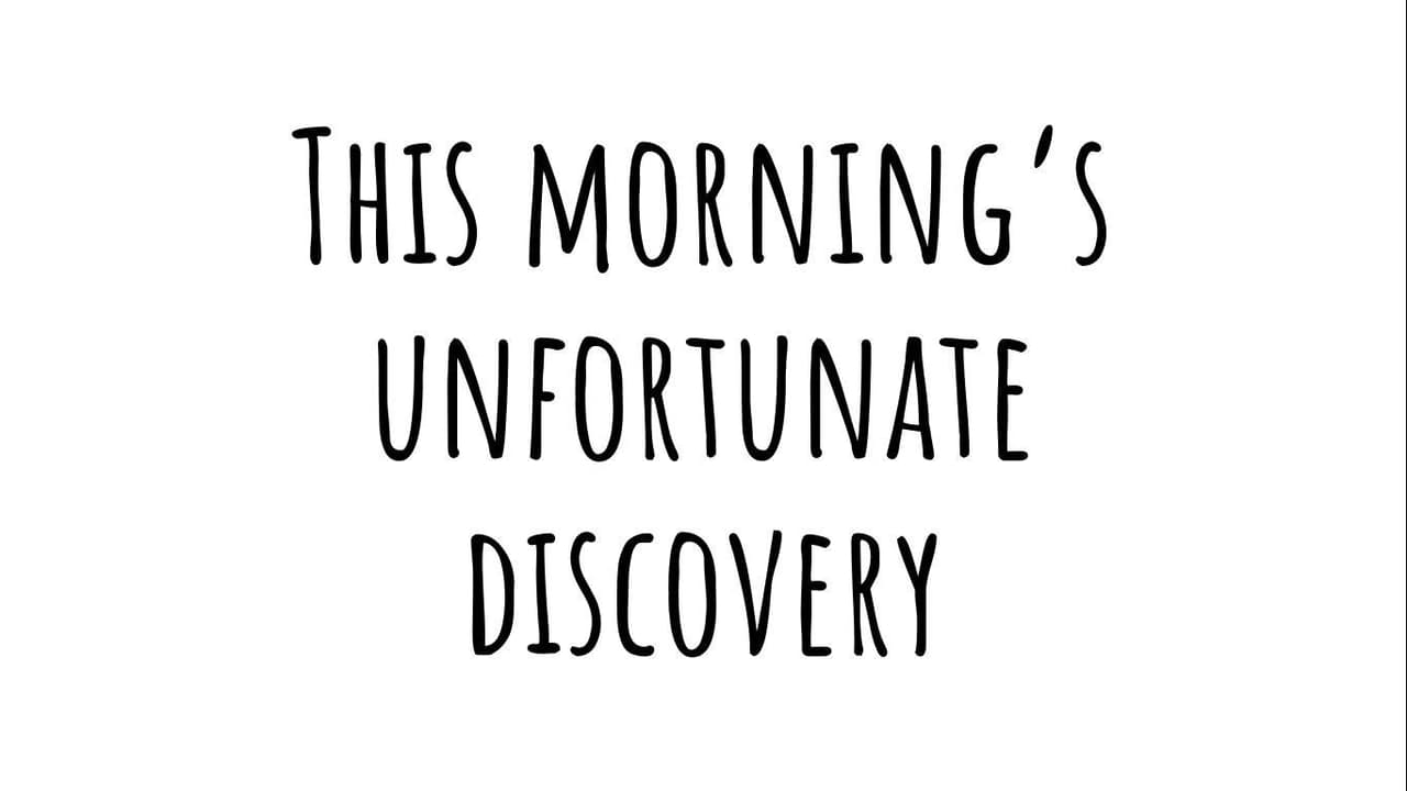 This Mornings Unfortunate Discovery