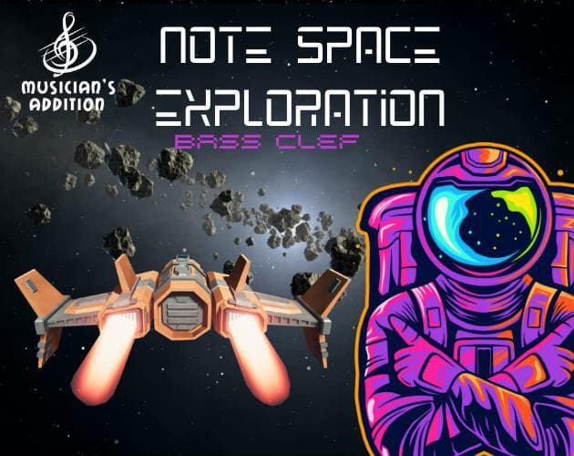 Musicians Addition Space Exploration Bass Clef Level 1