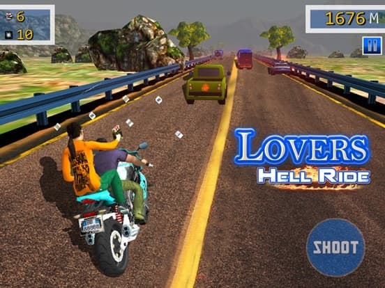 Lovers Hell Ride - Free Racing and Shooting Game screenshot 6
