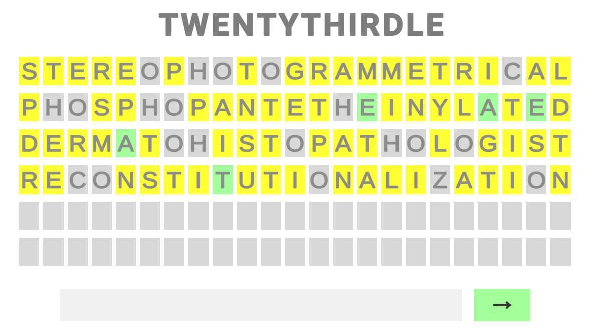 Twentythirdle!