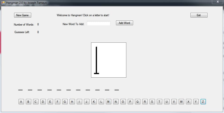 Hangman 2 (Windows Form Build)